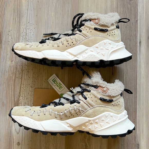 Free People Flower Mountain Everest Shearling Sneakers  Morican Beige NWT - Picture 6 of 15